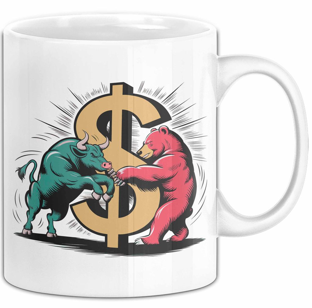 Börsenhändler Tasse Geschenkidee für Wall Street Fans (Weiß)