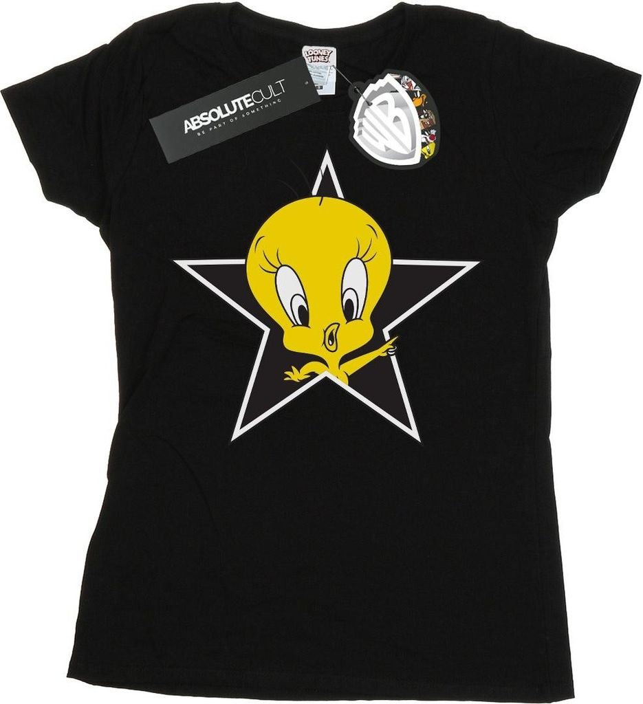 Looney Tunes - "Tweety Pie Star" T-Shirt für Damen BI26818 (S) (Schwarz)