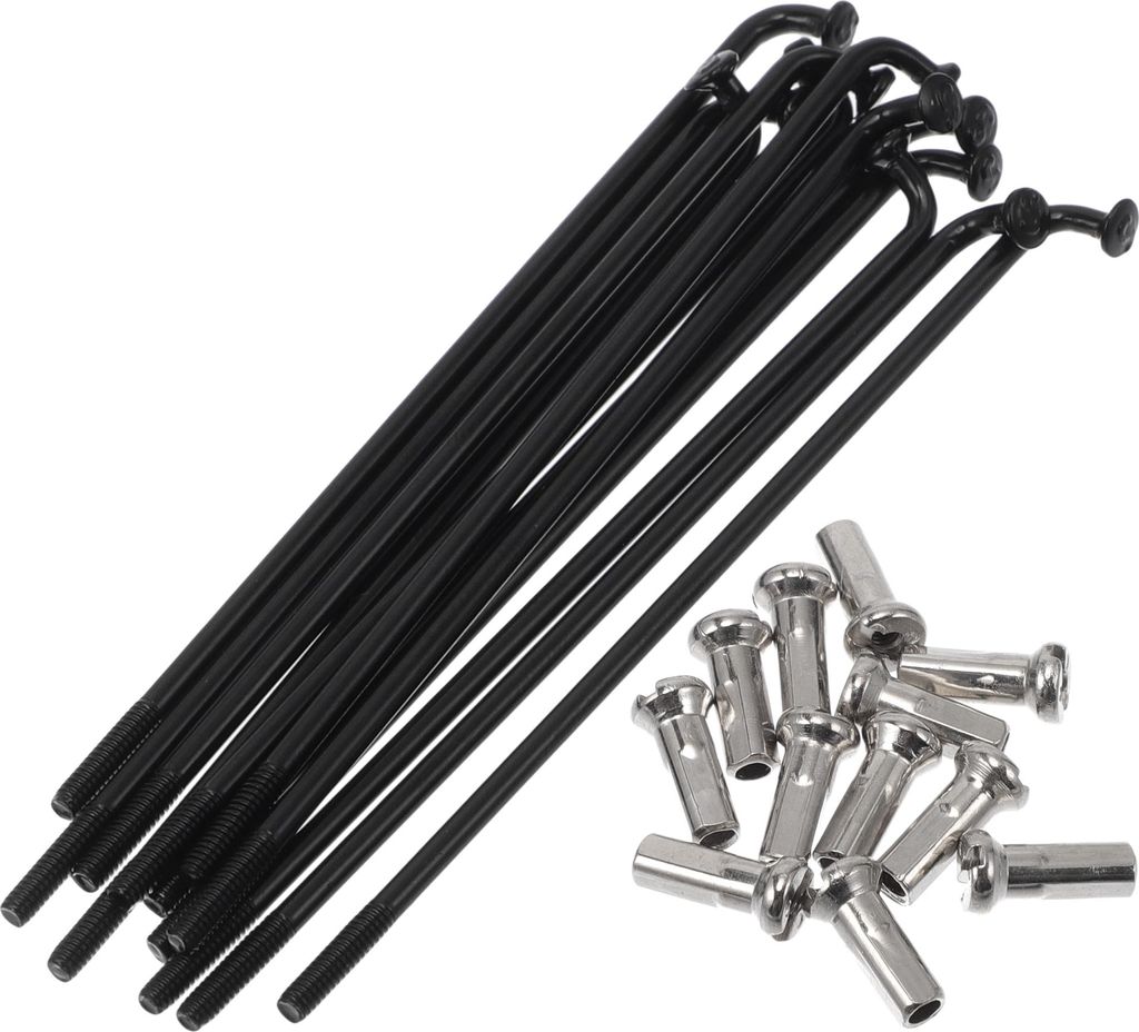 Fahrradspeichen 14G 76mm Länge Fahrradrad Speichen 304 Edelstahl Schwarz 1 Satz