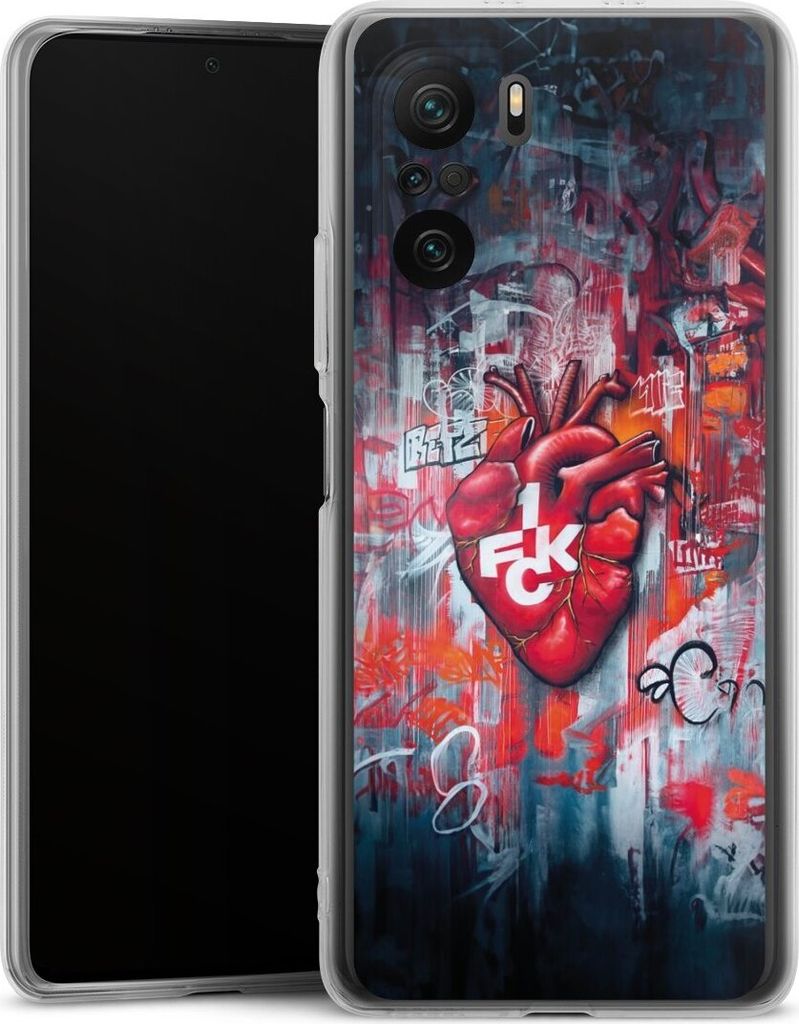 DeinDesign Handyhülle für Xiaomi Poco F3 Silikon Hülle Case Smartphone Schutzhülle 1. FC Kaiserslautern 1. FCK Herz