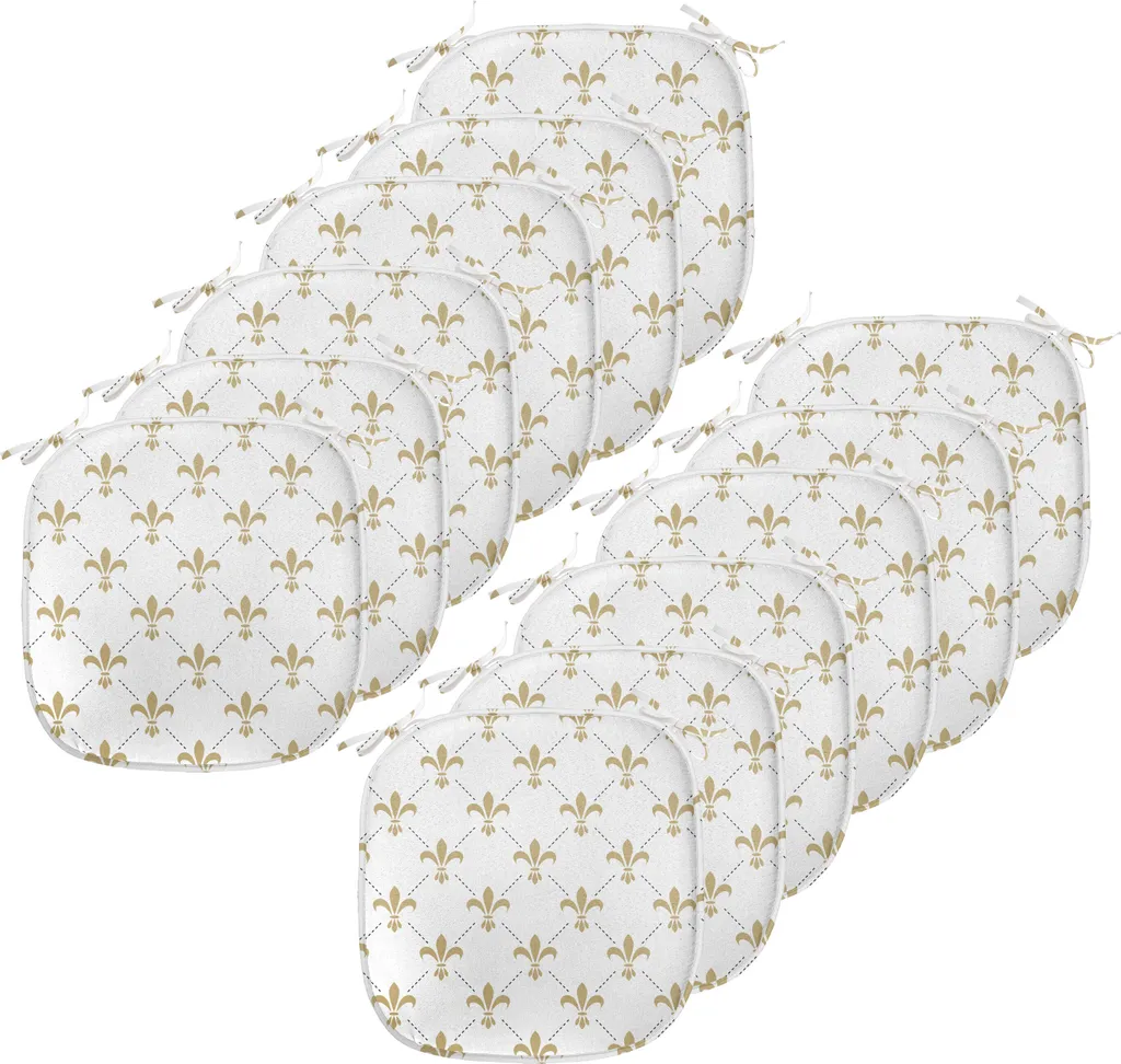 Coussin de Siège avec Sangles Fleur de Lis - Imperméable Lot de 12 Jaune