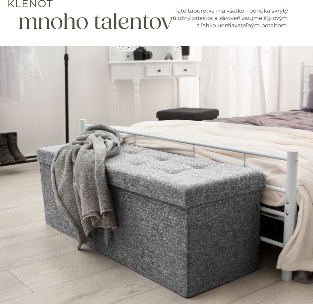Stolička s úložným priestorom 110 x 38 x 38 cm Obrázok produktu 4