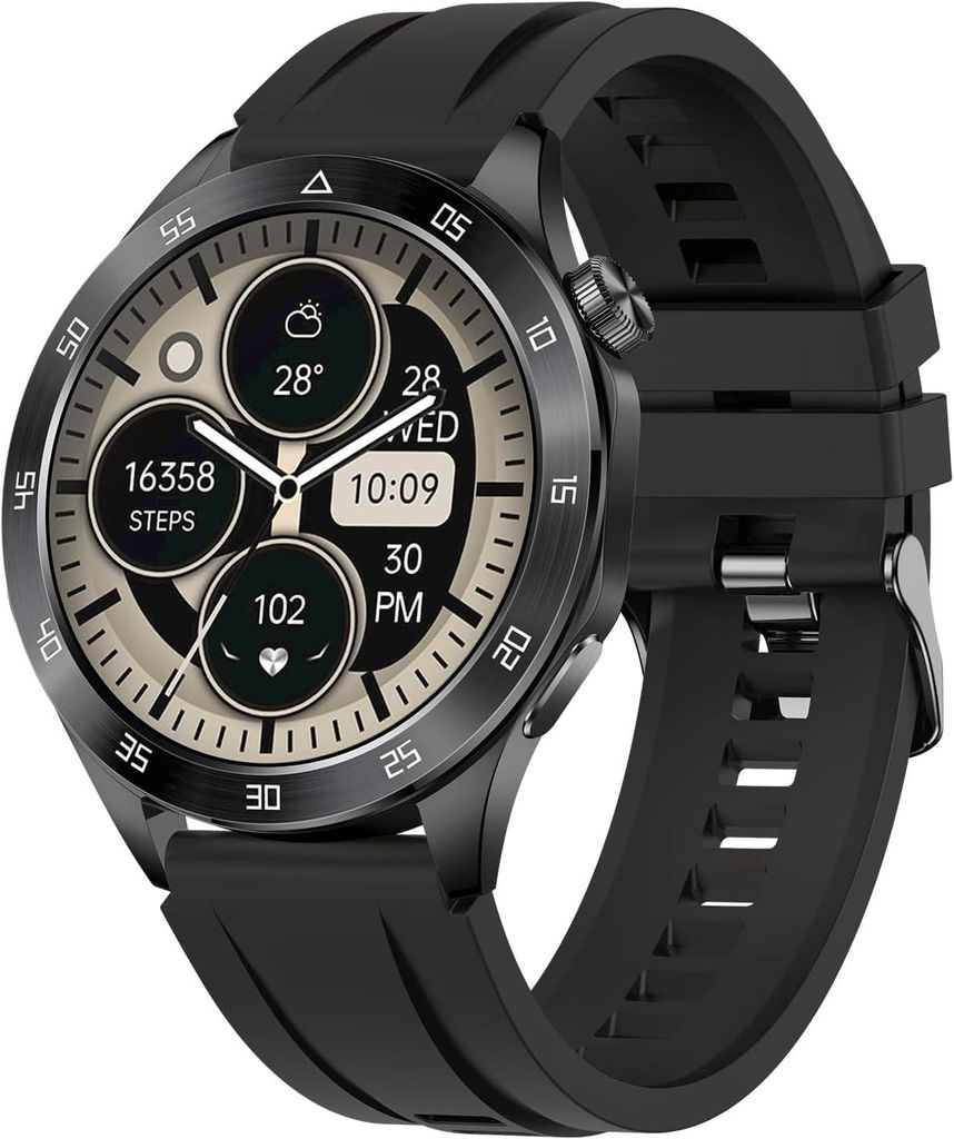 Militär Smartwatch Herren 1,43'' AMOLED mit Telefonfunktion, 120 Sportmodi, Herzfrequenz , Schlafmonitor, Schrittzähler, IP68 wasserdichte Fitnes...