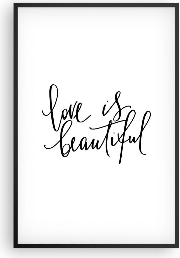 Gerahmtes Poster - Schwarzer Rahmen - Das Leben ist wunderschoen - 61x91,5 cm - Wand Bild - Wanddeko - Wandbilder - Kunstposter - Wandposter - Bild...