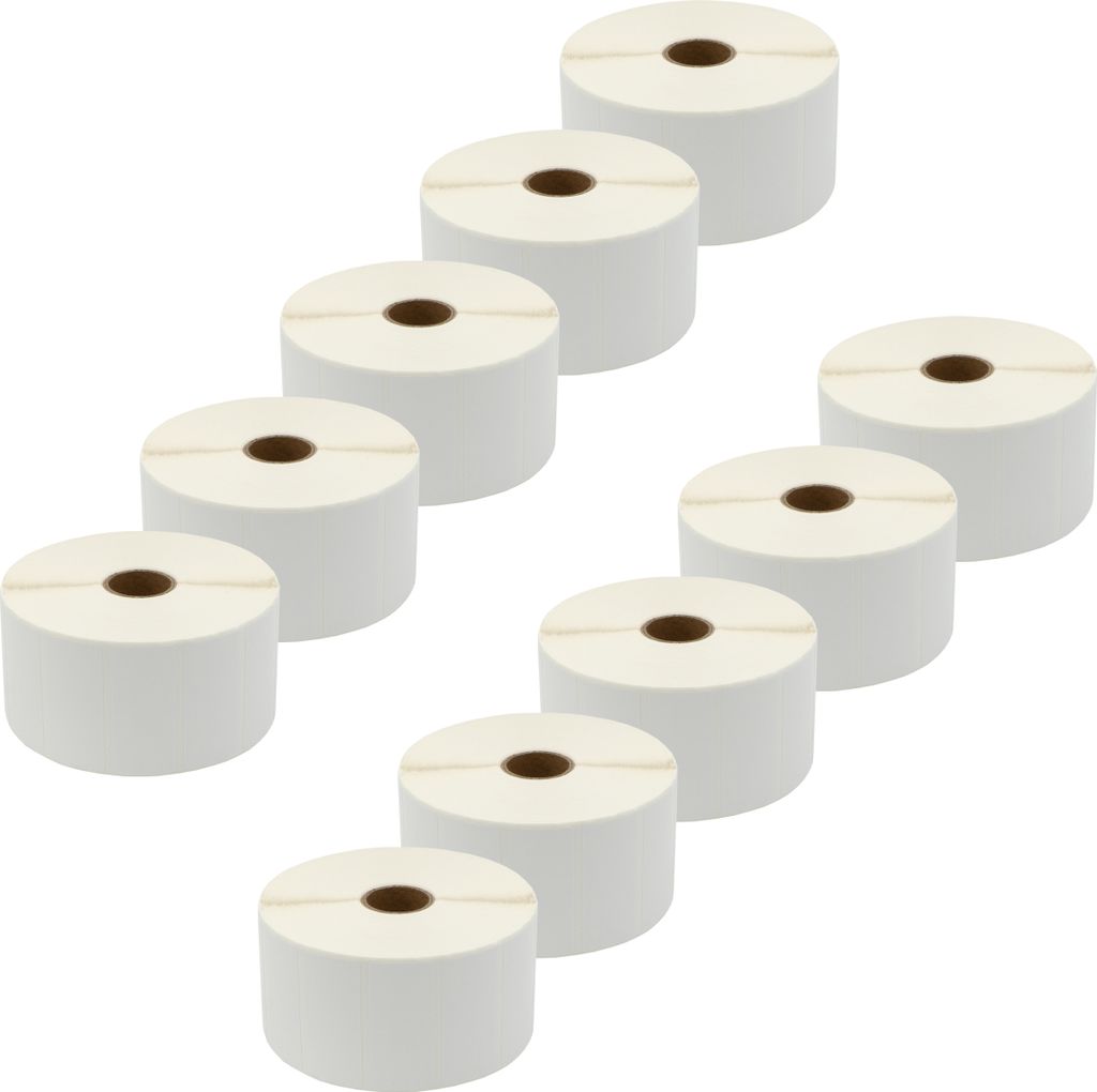 DULA Kompatible Etiketten 54x25mm - 2700 Etiketten pro Rolle - Kern 25 mm - Weiß - Permanent - Alternative für Dymo 11352 - 10 Rollen