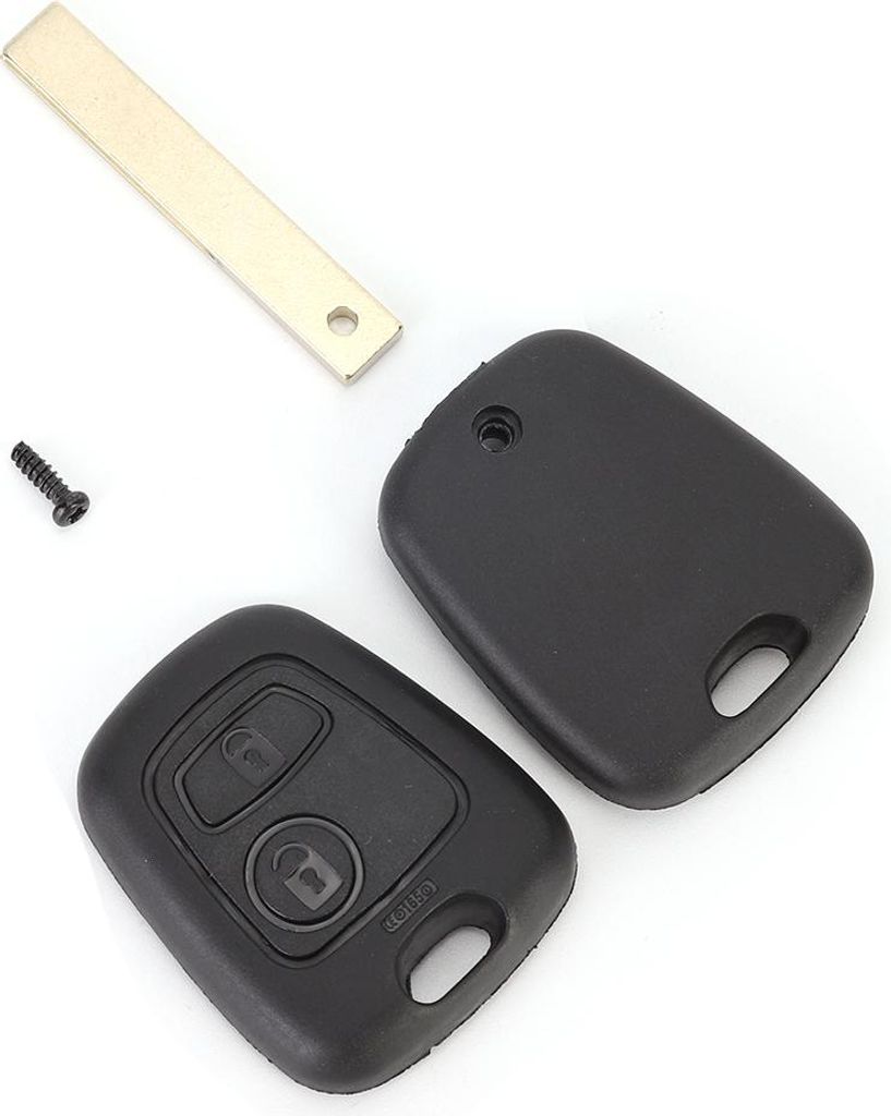 2 Knöpfe Autoschlüsselhülle Ersatzzubehör für Peugeot 107 207 307 407 D05