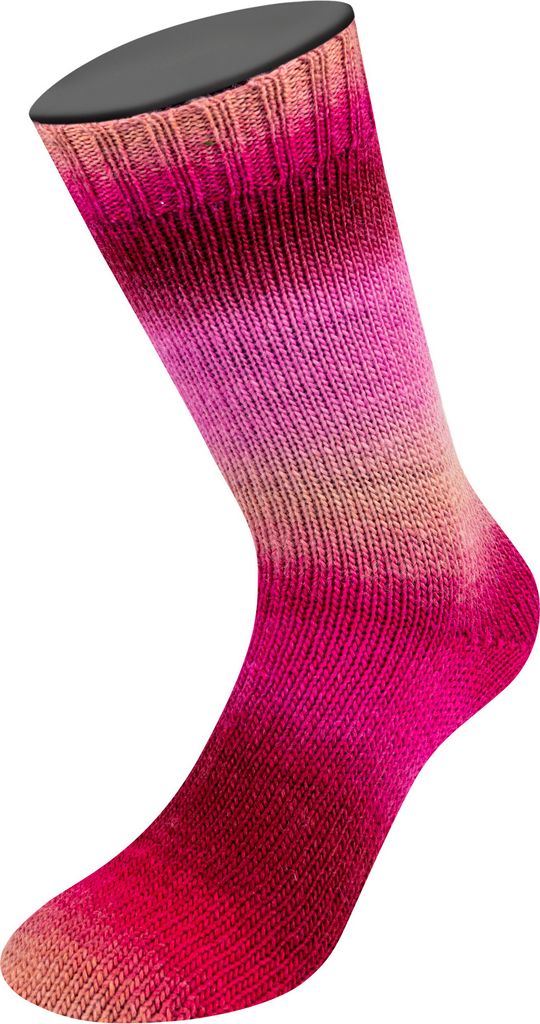 Lana Grossa Meilenweit 100 Color Mix Soft 8054 Beere/Rosa/Pfirsich/Fuchsia/Bordeaux