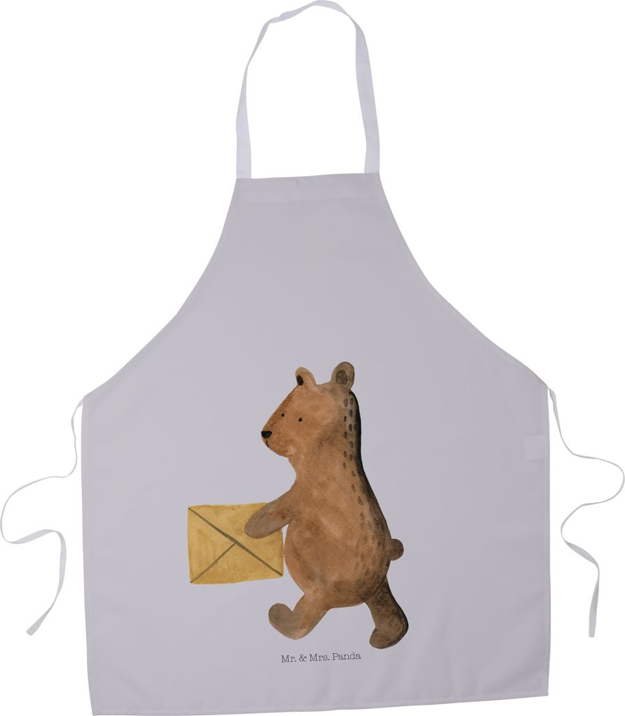Mr. & Mrs. Panda Schürze Bär Zuhause - Grau Pastell - Geschenk, Barkeeper, Küchenzubehör, Teddy, Einzugsgeschenk Einzug Neues Haus Neue Adresse...