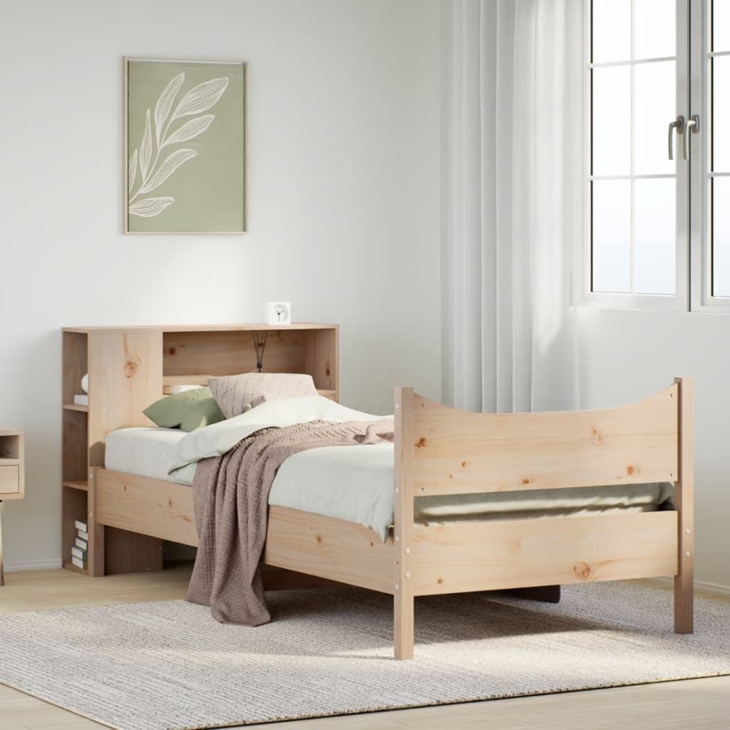 Möbel Massivholzbett ohne Matratze 75x190 cm Kiefernholz - Bettrahmen 3323323