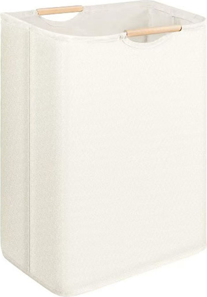 Wäschekorb, Aufbewahrungskorb mit Bambusgriff, faltbares Design, großes Fassungsvermögen, wasserdichter Stoff-Kleiderkorb, Wäschekorb