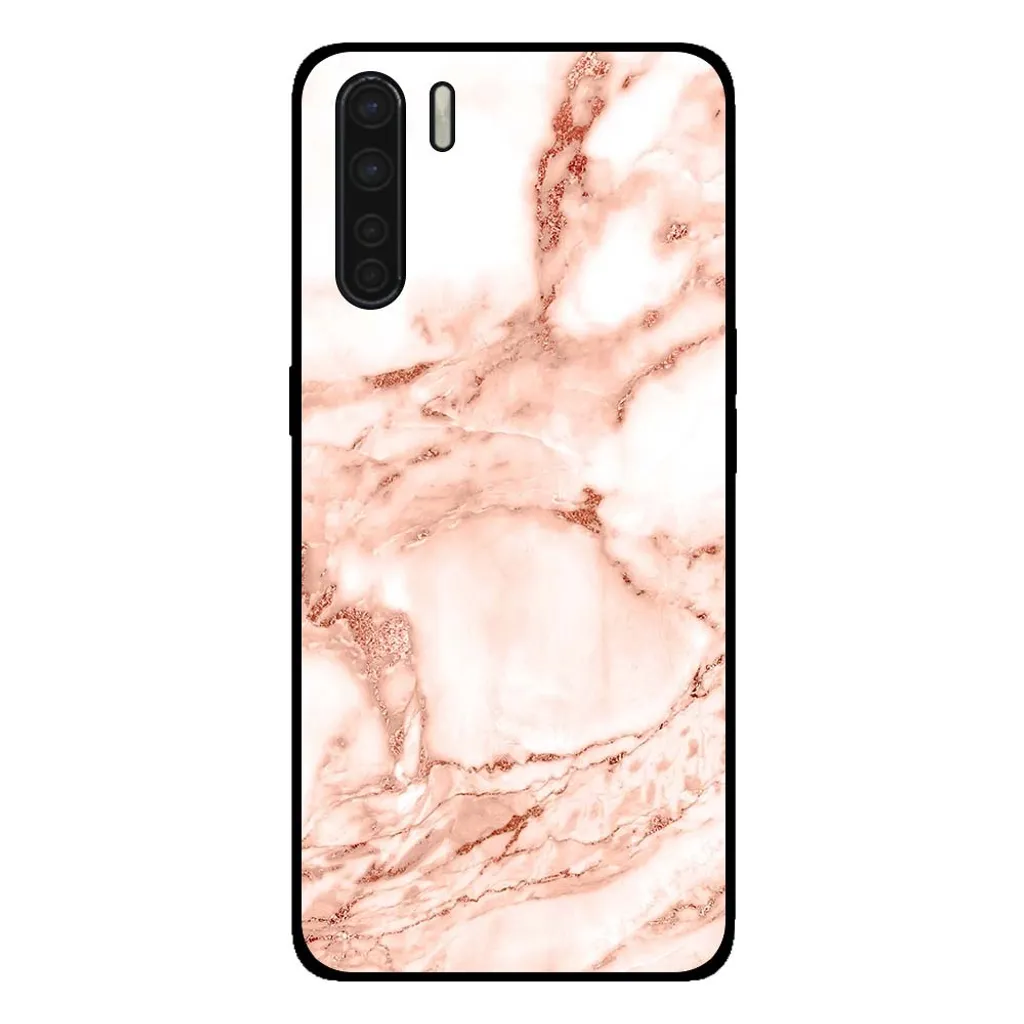 Custodia OPPO A91 Marmo Bianco Oro Rosa | Cover Elegante Smartphonica