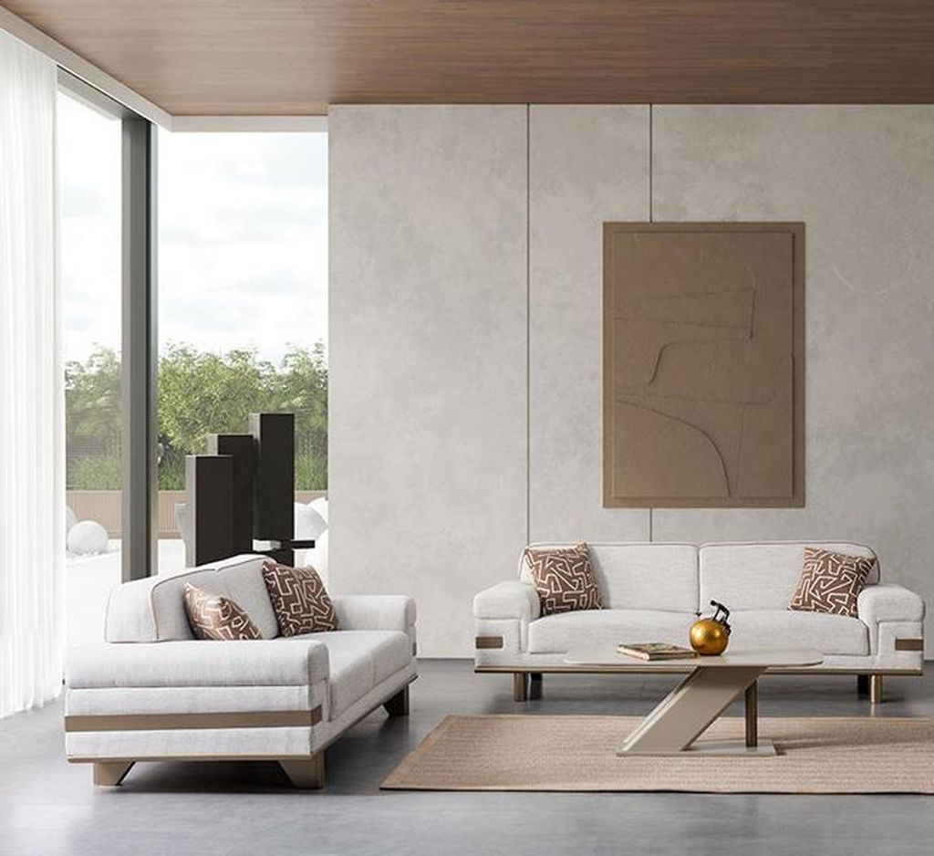 Hellgraue Sitzgarnitur Moderne Polster Stoff Couch Textil Sofa Sofagarnitur 3+3