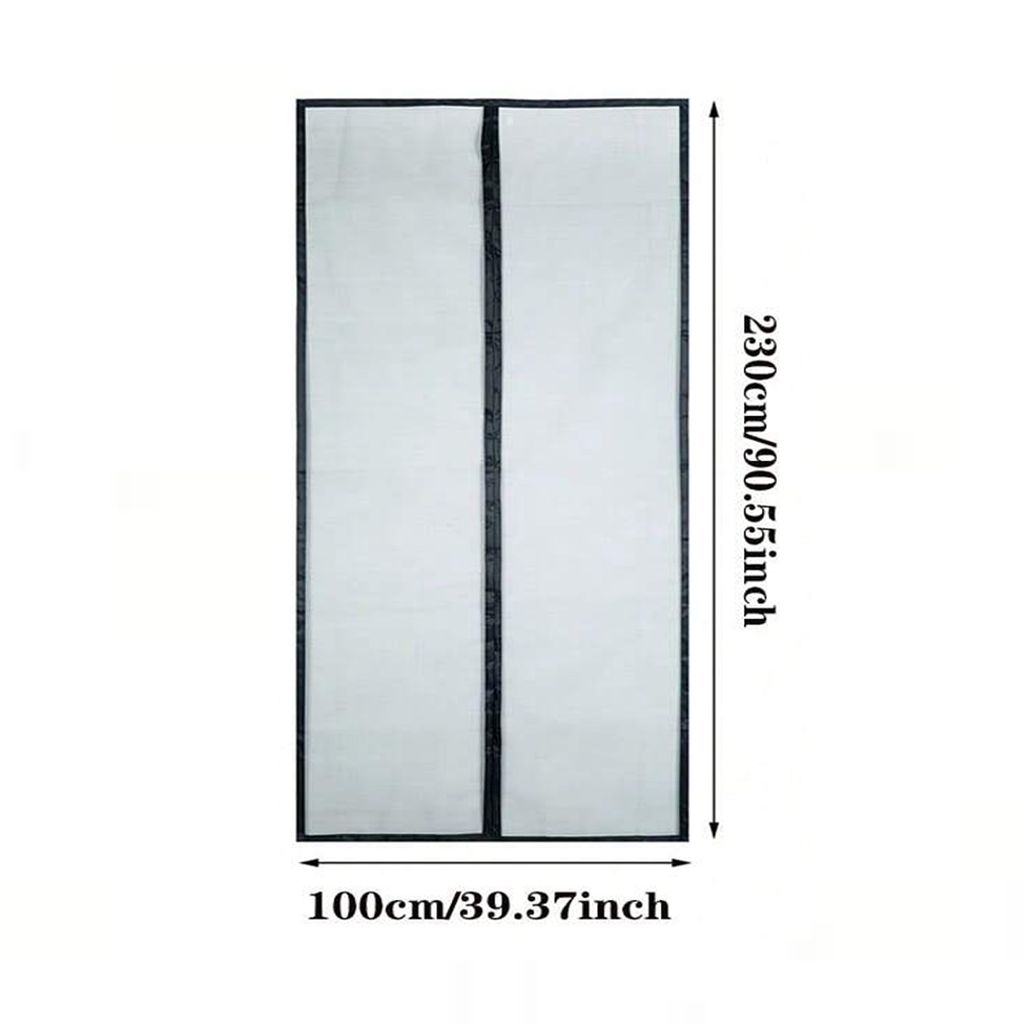 Insektenschutz Fliegengitter Tür mit Klettband–Brandschutz Glasfasernetz Für Balkon, Terrassen und Haustüren, Farbe: Schwarz, Größe: 100x230 cm