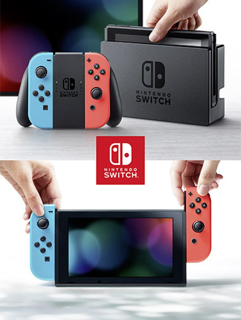 Nintendo Switch Konsole, Farbe: Neon-Rot/Neon-Blau Produktbild 6
