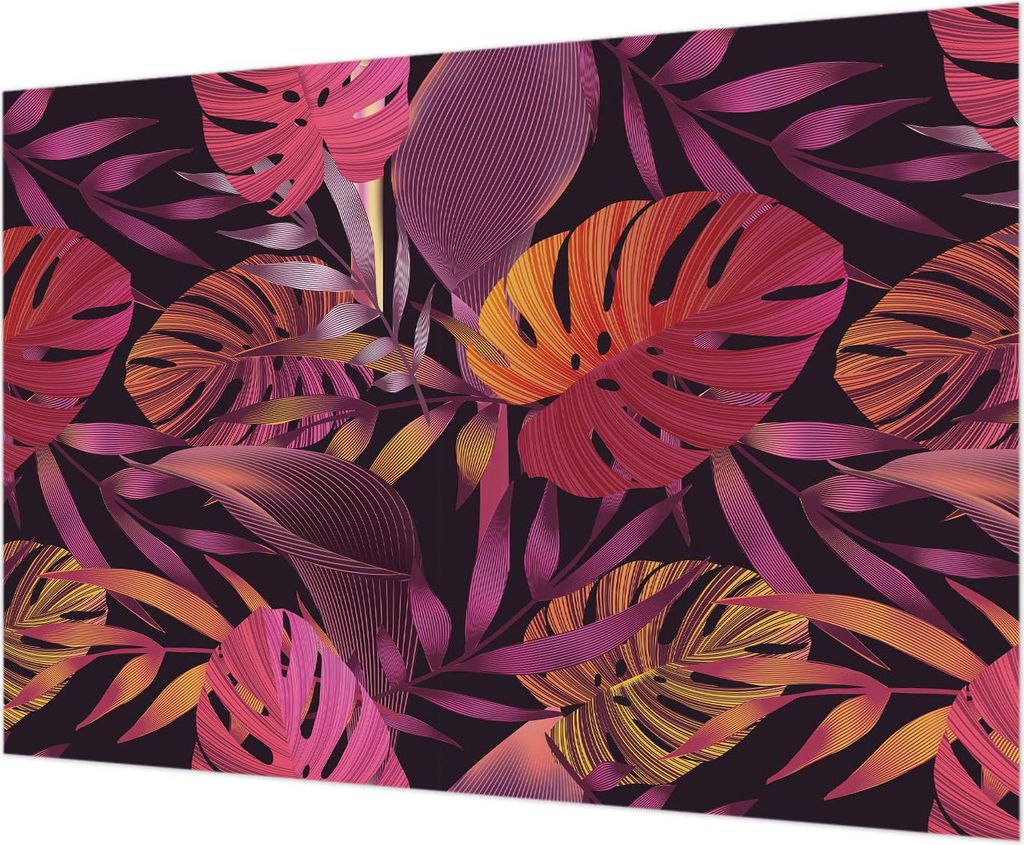 Wandtapete - Dekorative Tapete für Wohnzimmer - Tapetenfolie für Wanddekoration - 208x146 cm - Exotische Blätter