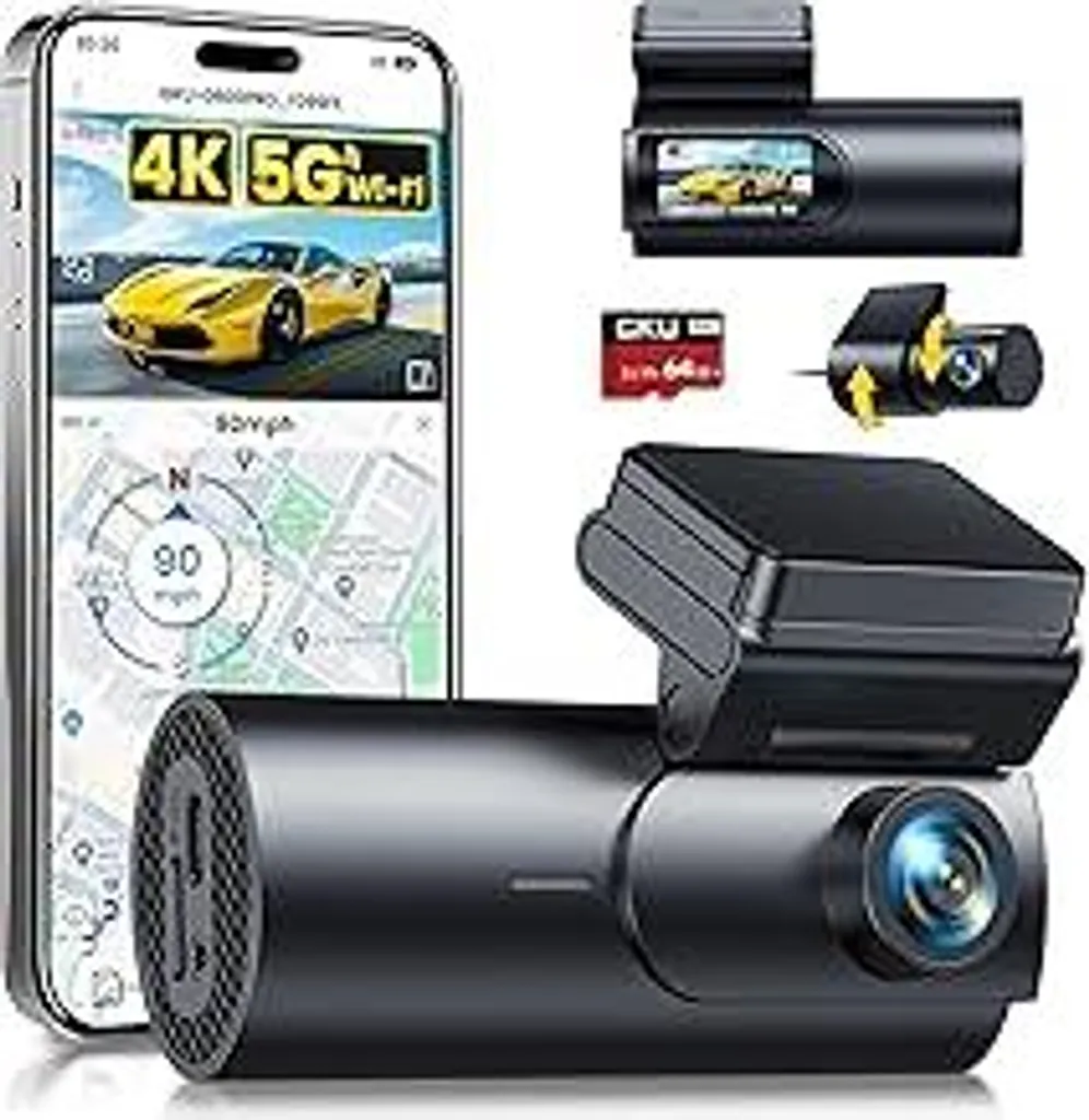 GKU Dual Dash Cam 4K GPS - Registra ogni momento del tuo viaggio