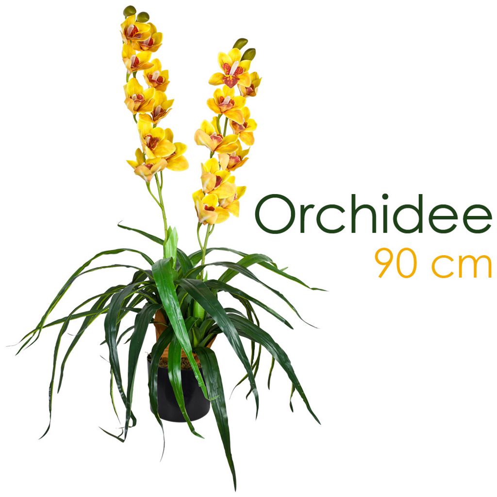 Künstliche Orchidee Kunstpflanze Künstliche Pflanze Kunstblume Innendekoration Kunst Pflanze wie echt im Topf Auswahl Decovego, Auswahl Orchidee ...
