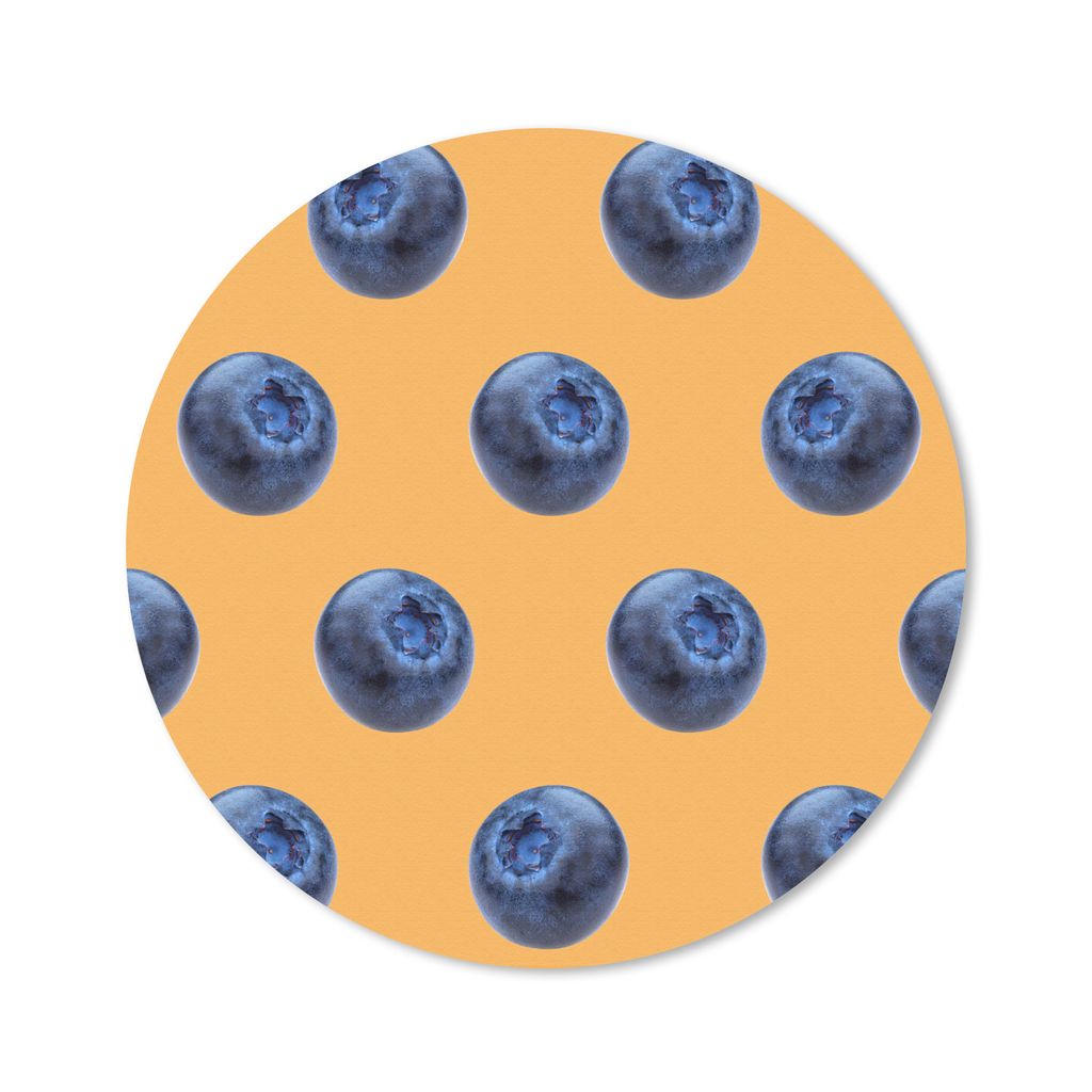 MuchoWow Mauspad Mousepad Blaue Beere - Orange - Muster 30x30 cm - Mousepads - Maus Mat - Pad - Mausunterlage - Tischunterlage - Schreibtischmatten