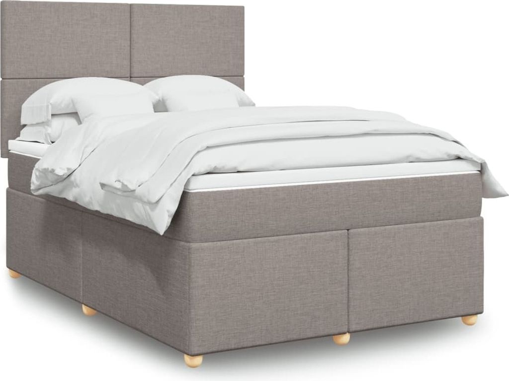 Maison Exclusive - Boxspringbett mit Matratze Taupe 140x200 cm Stoff