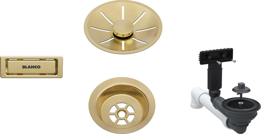 Set di accessori per scarico in Vetroceramica bianca, Immagine del prodotto 