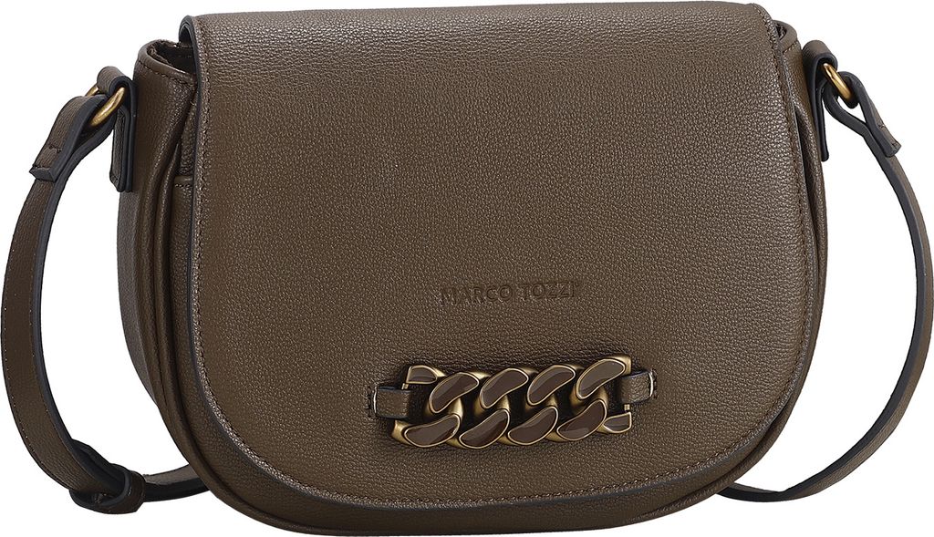 MARCO TOZZI Damen Umhängetasche Überschlag Kettendetail 2-61031-41, Farbe:Braun