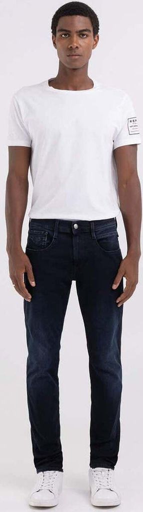 Replay Anbass 34L Herren 360° Hyperflex Recycelte Denim Mar e – Marine