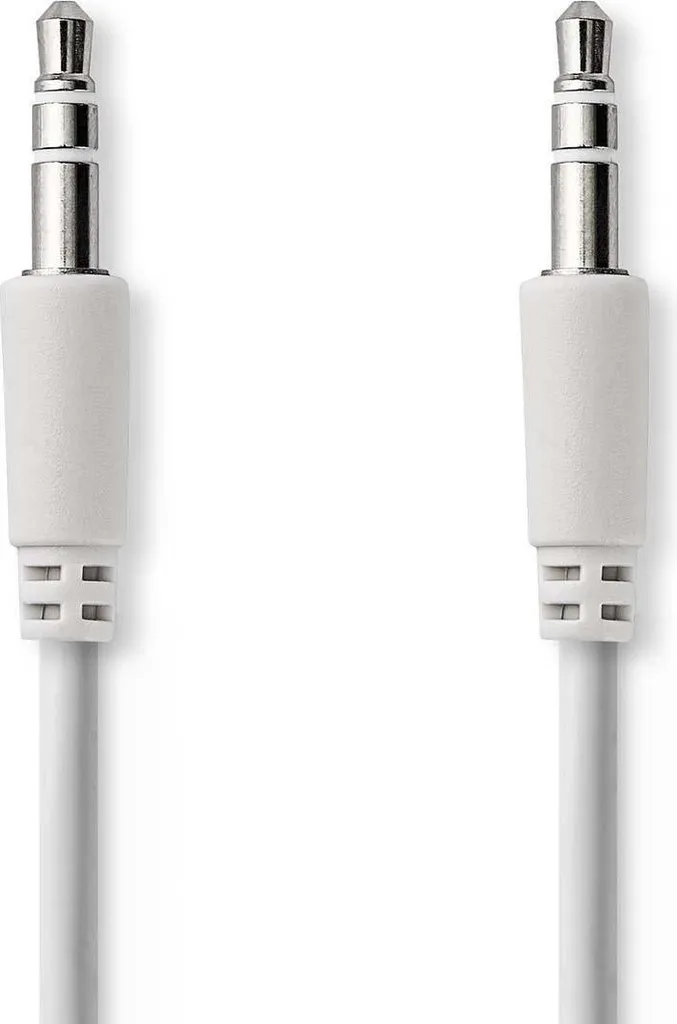Cavo AUX 3.5mm 1m Bianco | Jack Stereo Maschio Maschio Nichelato