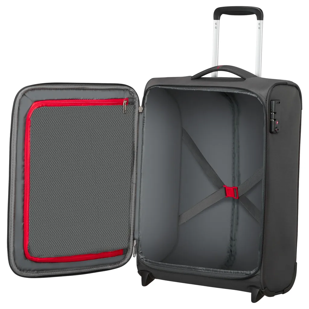 Valise Cabine Souple Crosstrack Upright 55cm TSA Anthracite et Rouge