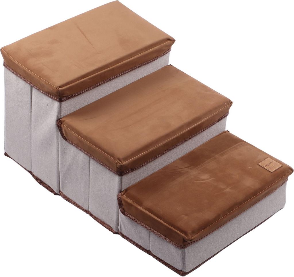 Hundetreppe für kleine Hunde faltbar 3 Stufen Hundetreppe Anti-Rutsch große Kapazität mit Stauraum für Hochbett Couch