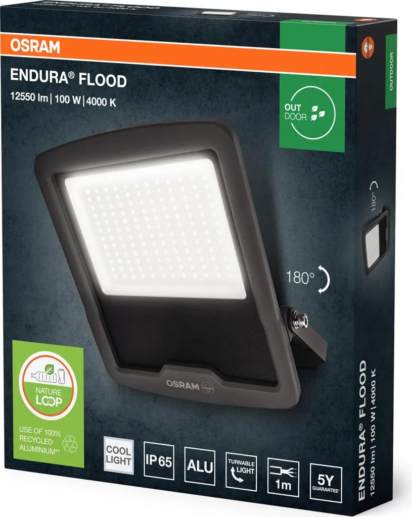 Projecteur LED Extérieur 100W OSRAM ENDURA IP65 Luminaire de Jardin