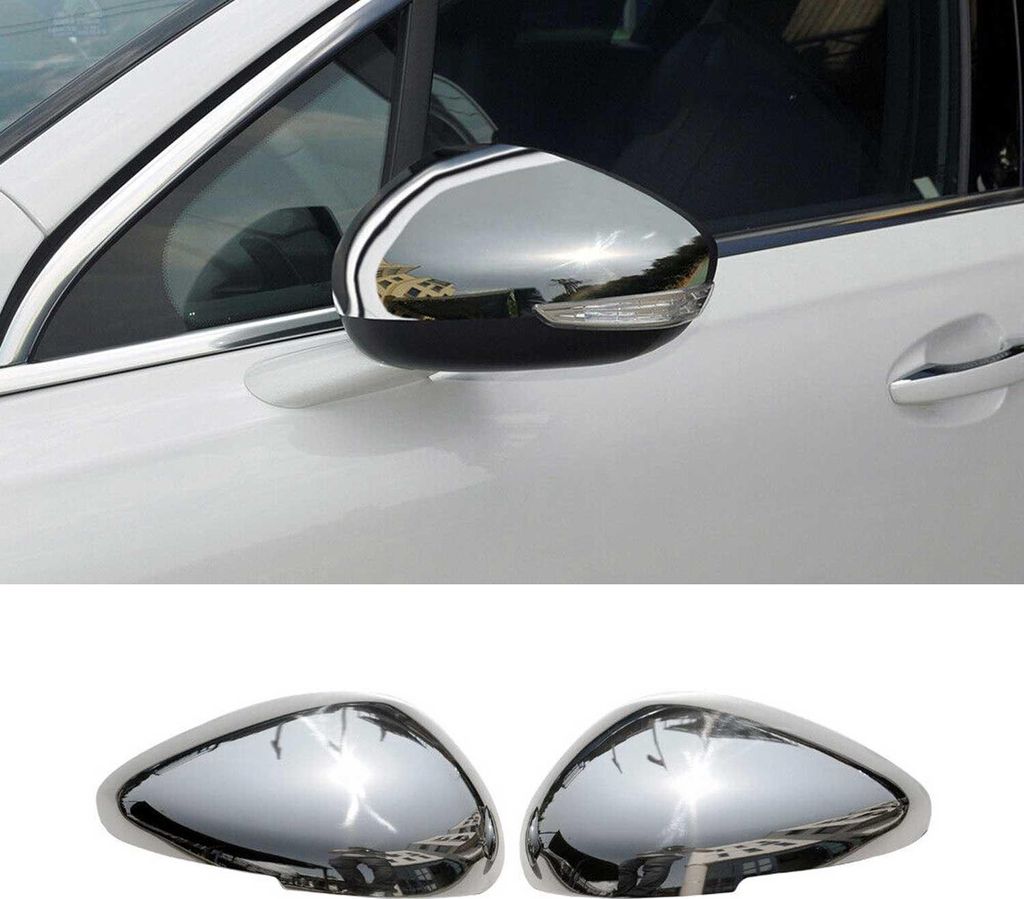 Spiegelkappen Spiegelabdeckung für Citroen DS5 2011-2019 Edelstahl Silber 2tlg