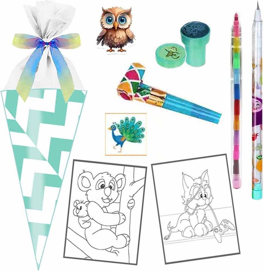 Herlitz Schultüte Mini Zick Zack 15 cm gefüllt