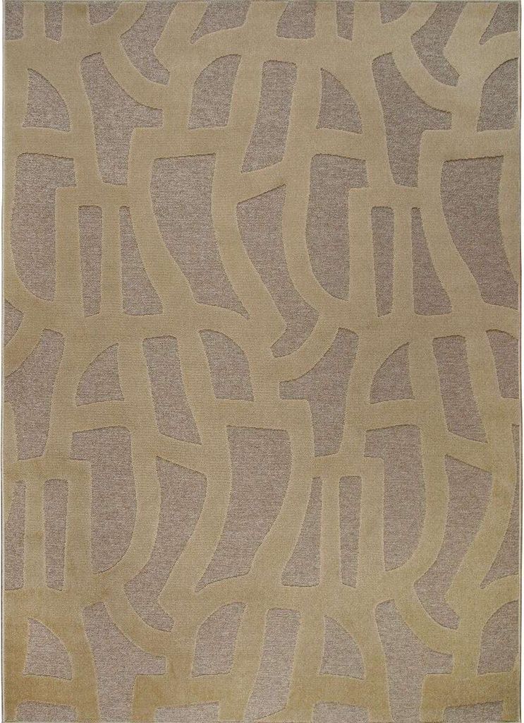 Grafikteppich mit Reliefmustern, 160x230, beige