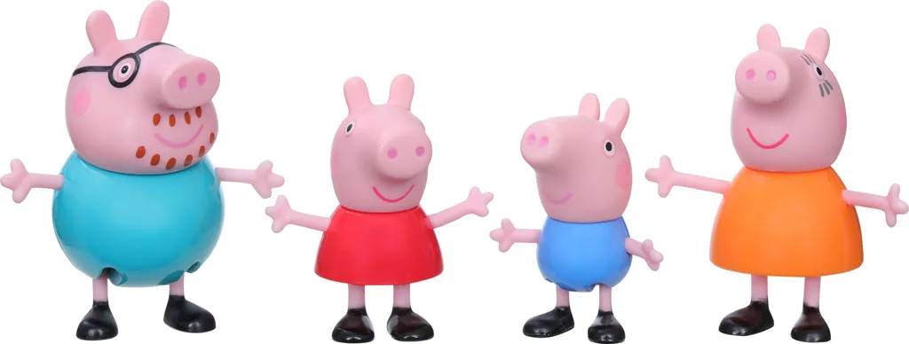 Pack Figurines Famille Peppa Wutz - Set de 4 Personnages Articulés 8 cm