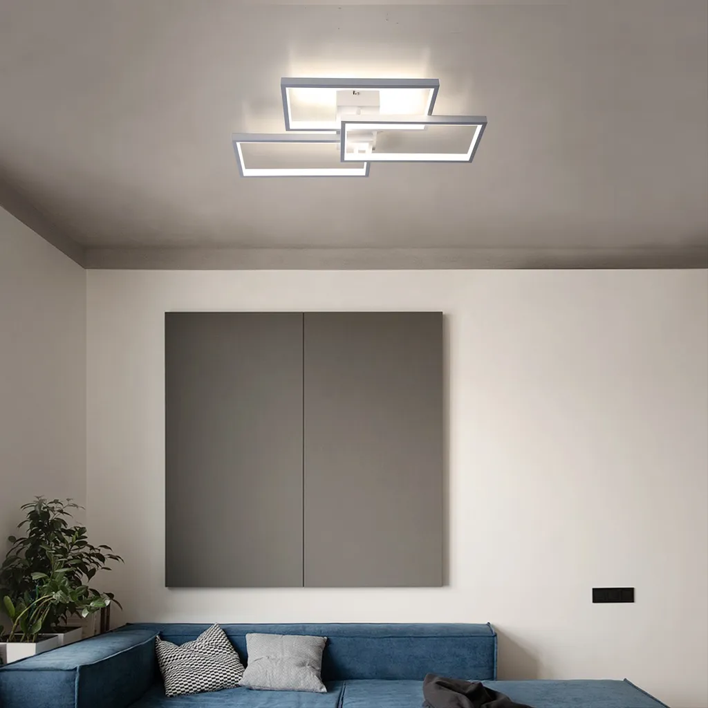 Plafonnier LED 63W Métal Blanc avec Télécommande pour un Éclairage Modulable