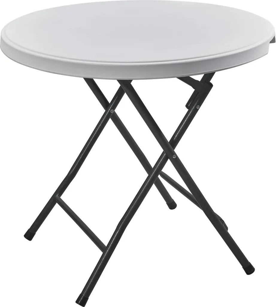 Table pliante Ø 80 cm gain de place : la solution transportable en blanc