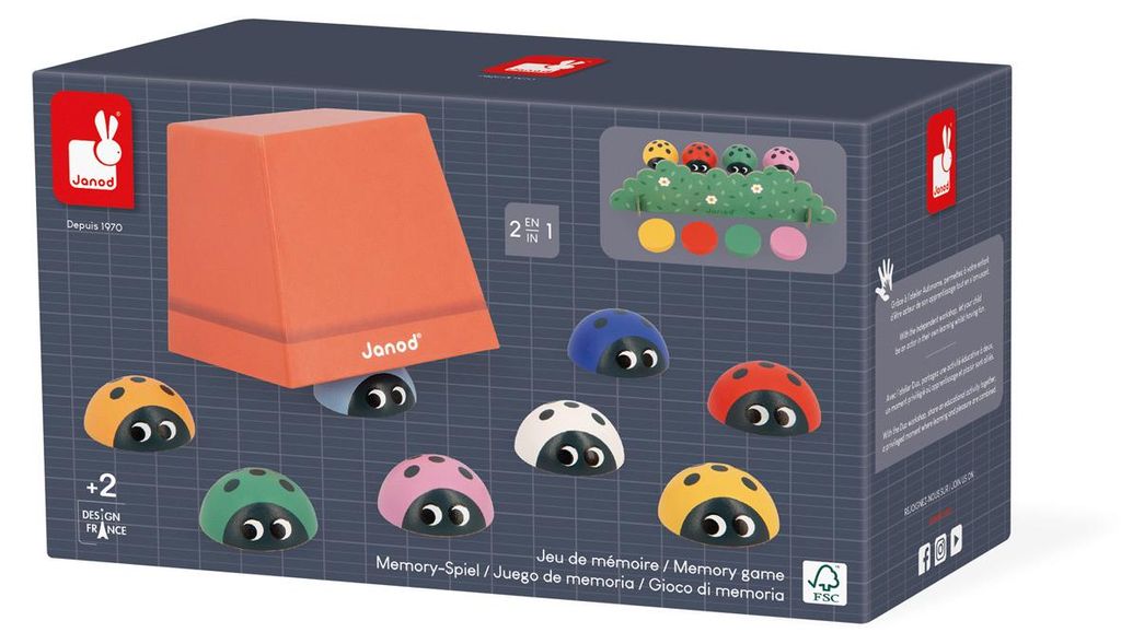 Janod Memory-Spiel – Holz-Marienkäfer