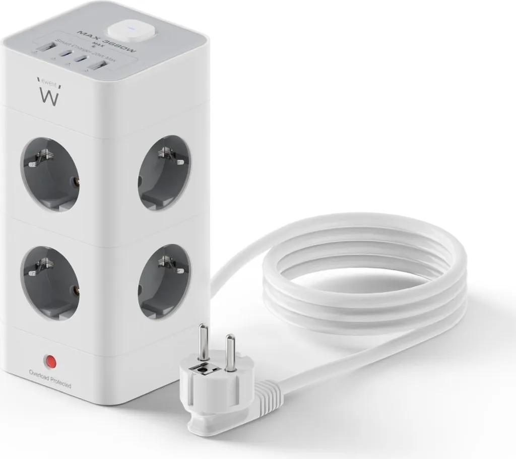 Multiprise Ewent EW3864 pour Stopper le Gaspillage d'Énergie et Sécuriser