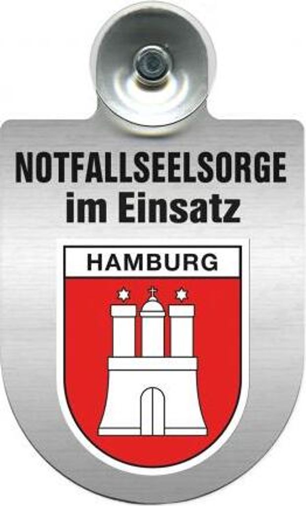 Einsatzschild mit Saugnapf Notfall Seelsorge im Einsatz incl. Regionenwappen nach Wahl 393829 Color - Region Hamburg