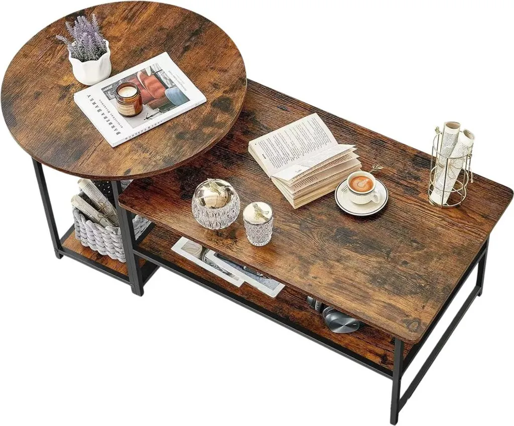 Table basse rectangulaire grand plateau bois rustique et robuste - 5