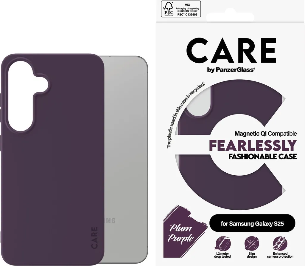 Custodia Care by Panzerglass Samsung S25 Fioletowy - Protezione Qi