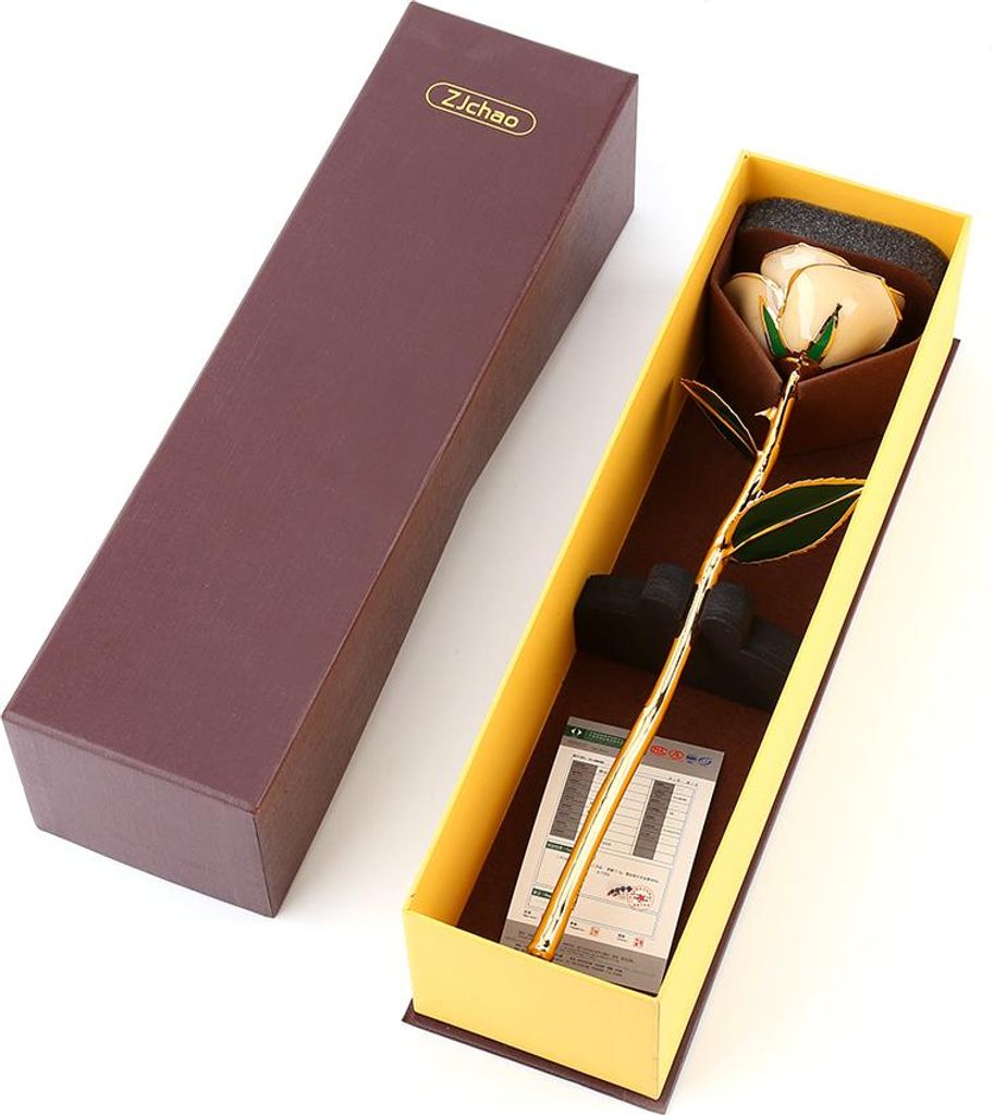 Gold Dip Rose, goldplattierte Rose Natural 24k für Hochzeitsdekor Freundin