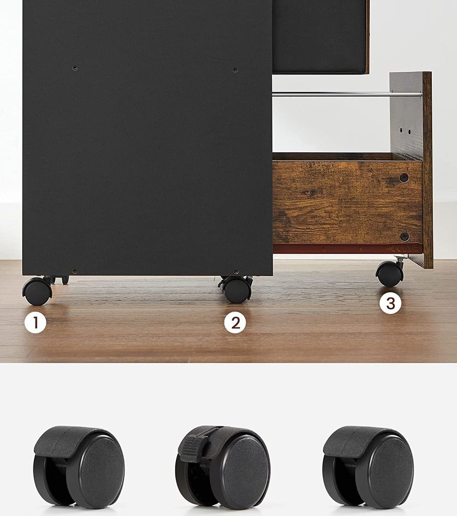 VASAGLE Aktenschrank Rollcontainer, Büroschrank, mit 3 Produktbild 7