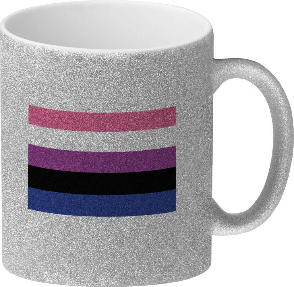 Gender fluid Flagge Gleichberechtigung Glitzer-Kaffeebecher