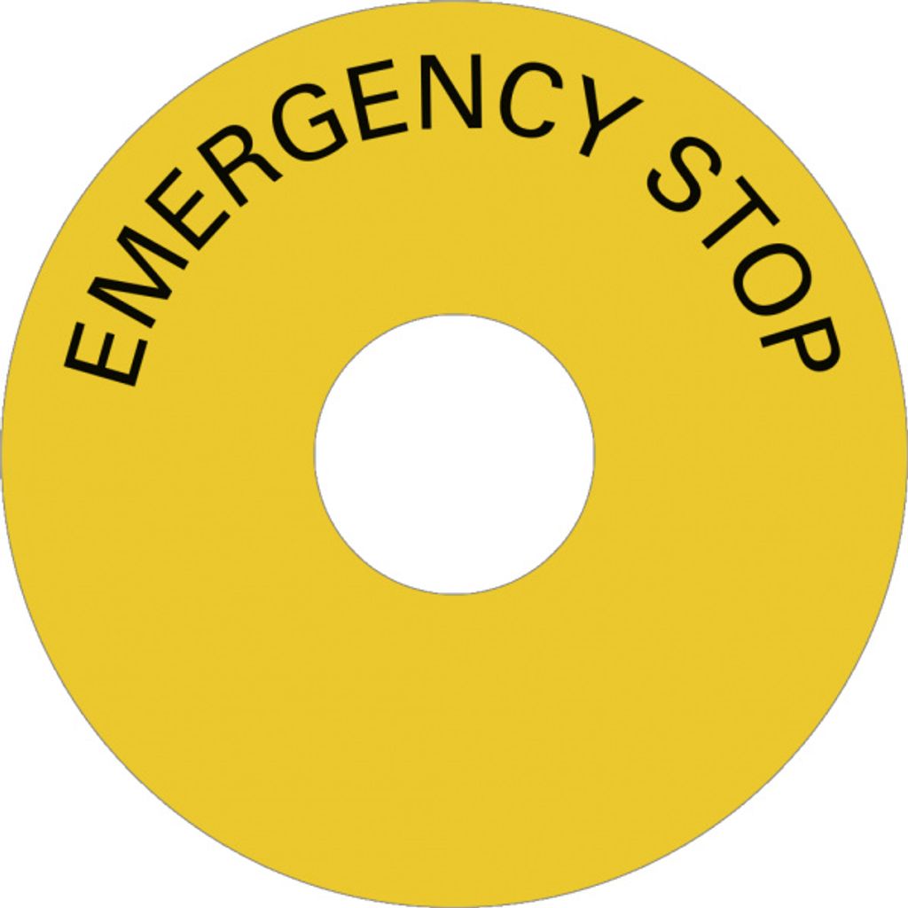 Dreifke® Schild EMERGENCY STOP, Folie, Ø 75 mm Produktbild 