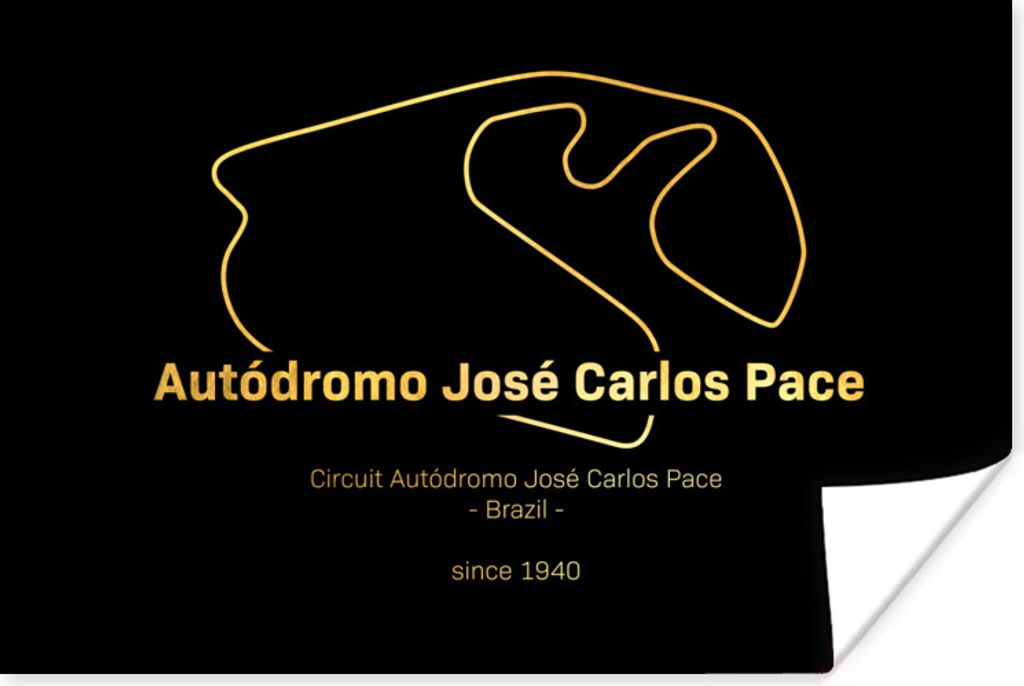 MuchoWow Poster Brasilien - Formel 1 - Rennstrecke 90x60 cm - Schlafzimmer