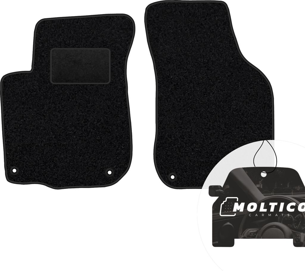 moto-MOLTICO Vorne Fußmatten Auto Velours Autoteppiche Schwarz Automatten Set 2-teilig passend für Seat Leon I Toledo II 1999-2004