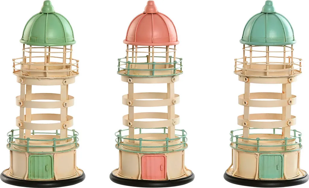 Statues décoratives Home ESPRIT lot de 3 coloris bleu rose vert 27cm