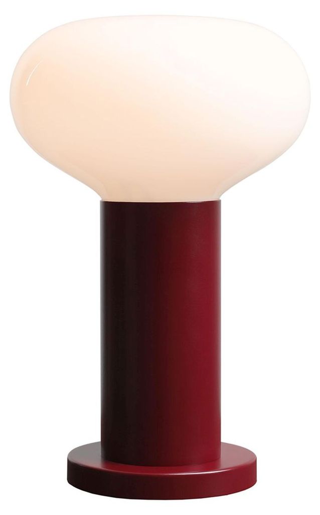 Tischlampe Metall Glas E14 D: 19 cm 29 cm Rot Weiß rund Modern Beistelllampe