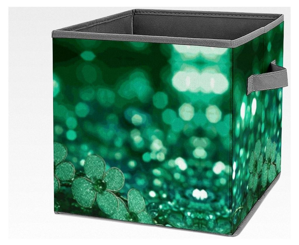 Grüner glitzernder Feder-Aufbewahrungsbehälter mit großem Fassungsvermögen, zusammenklappbarer Organizer mit Griffen für Zuhause und Büro, 26...